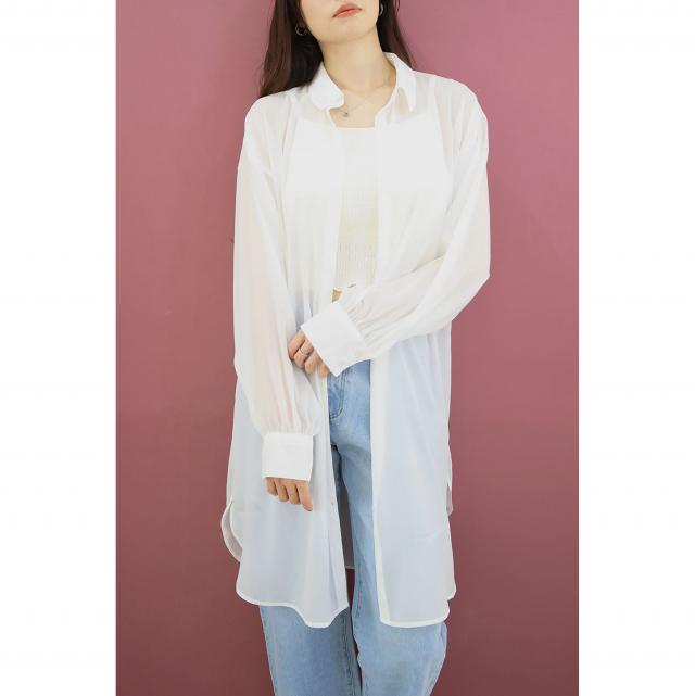 シャイニングシアーロングシャツ