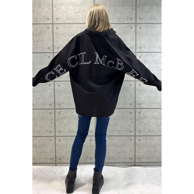 バックロゴ刺繍ゆるシャツ