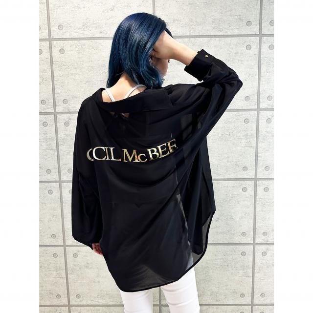 ロゴ箔プリントゆるシャツ