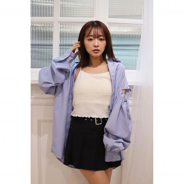 ドロストデザインゆるシルエットシャツ