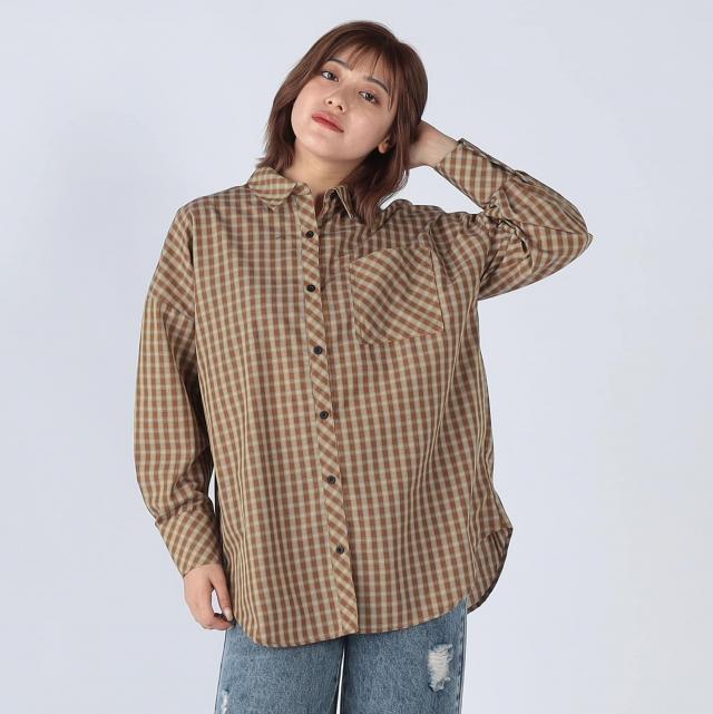 オーバーサイズチェックシャツ