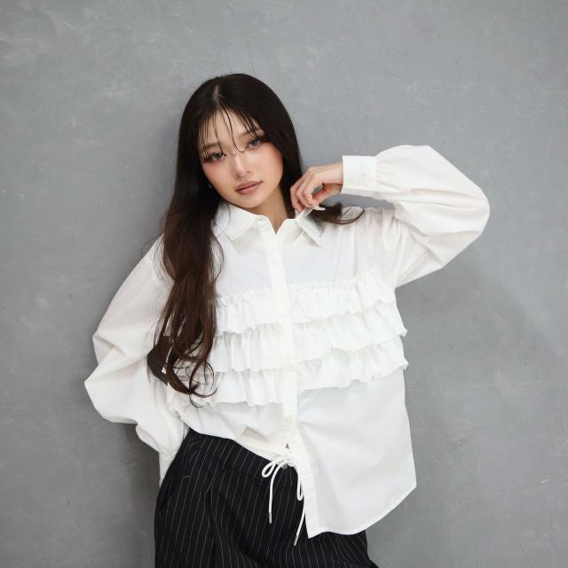 フリルティアードシャツ