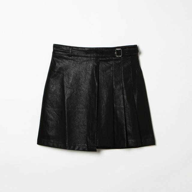 合皮サイドプリーツミニSK