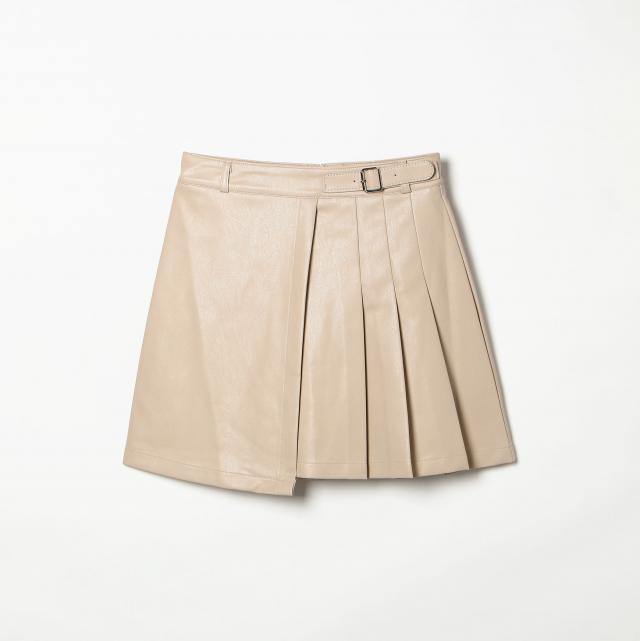 合皮サイドプリーツミニSK