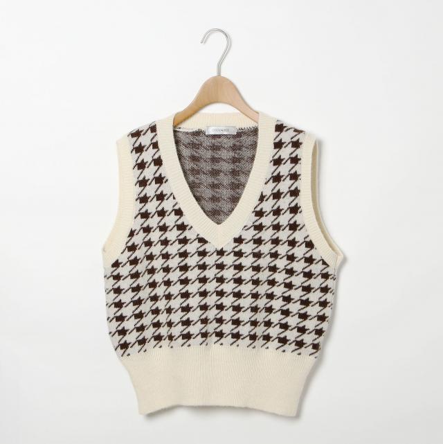 千鳥柄ニットベスト
