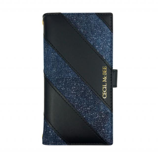 md-74347-2 マルチ手帳ケース CECILMcBEE[ダイアゴナルストライプ/DENIM]