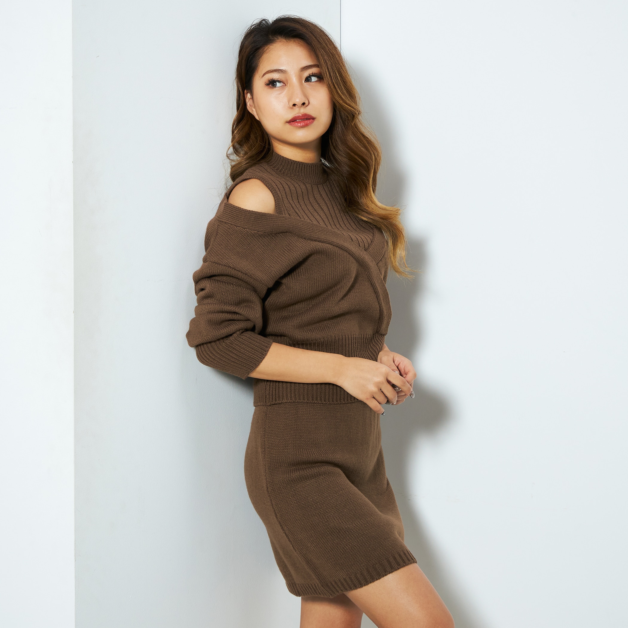 レイヤード風ニットセットアップ セットアップ Cecil Mcbee セシルマクビー ミーコレクト公式オンラインストア Mecollect Online Store セシルマクビー Cecil Mcbee