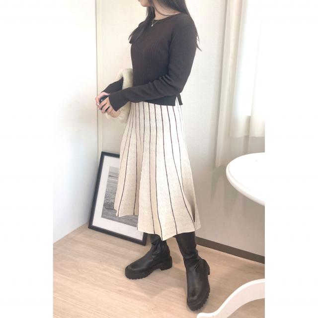 ラメ千鳥柄ワンピース