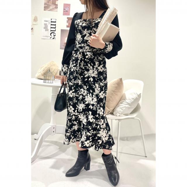 花柄マーメイドワンピース