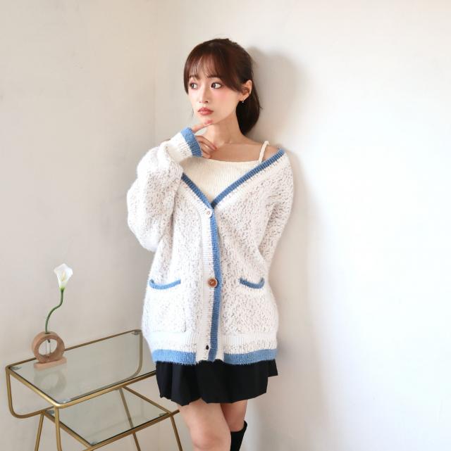 モヘアミックスカーディガン