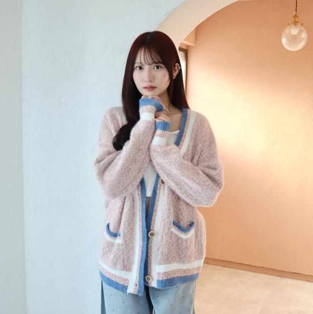 モヘアミックスカーディガン