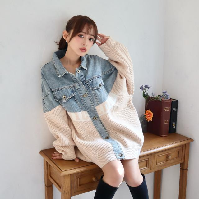 ニットｘデニムBIGジャケット