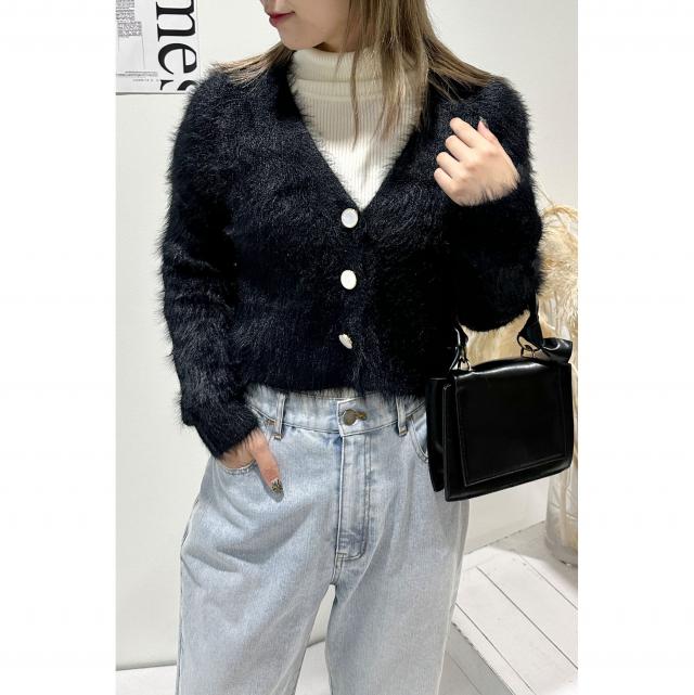 フェザー Vネックカーデ