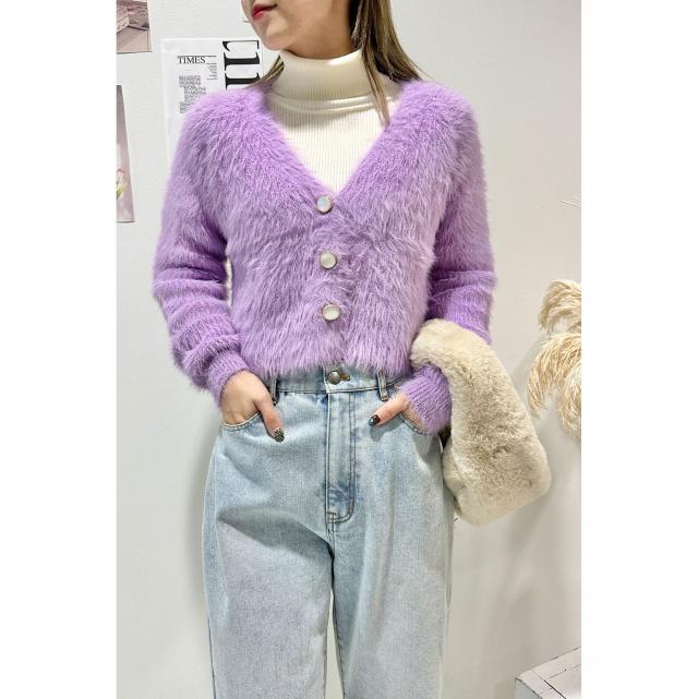 フェザー Vネックカーデ