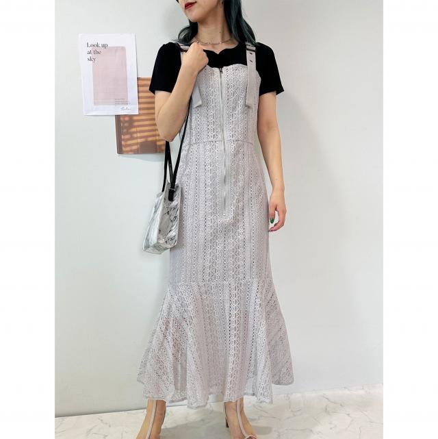 レースZIPマーメイドジャンパースカート