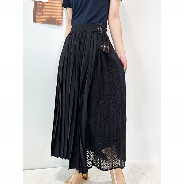 サイドレースプリーツスカート