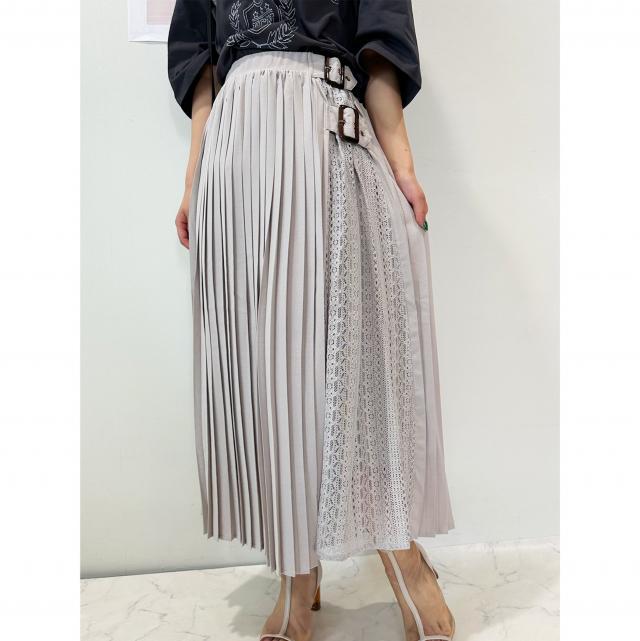サイドレースプリーツスカート