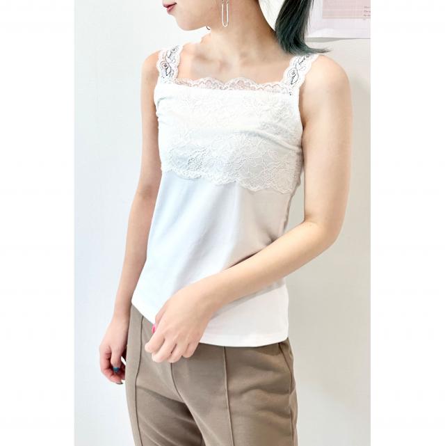 肩レースキャミタンク