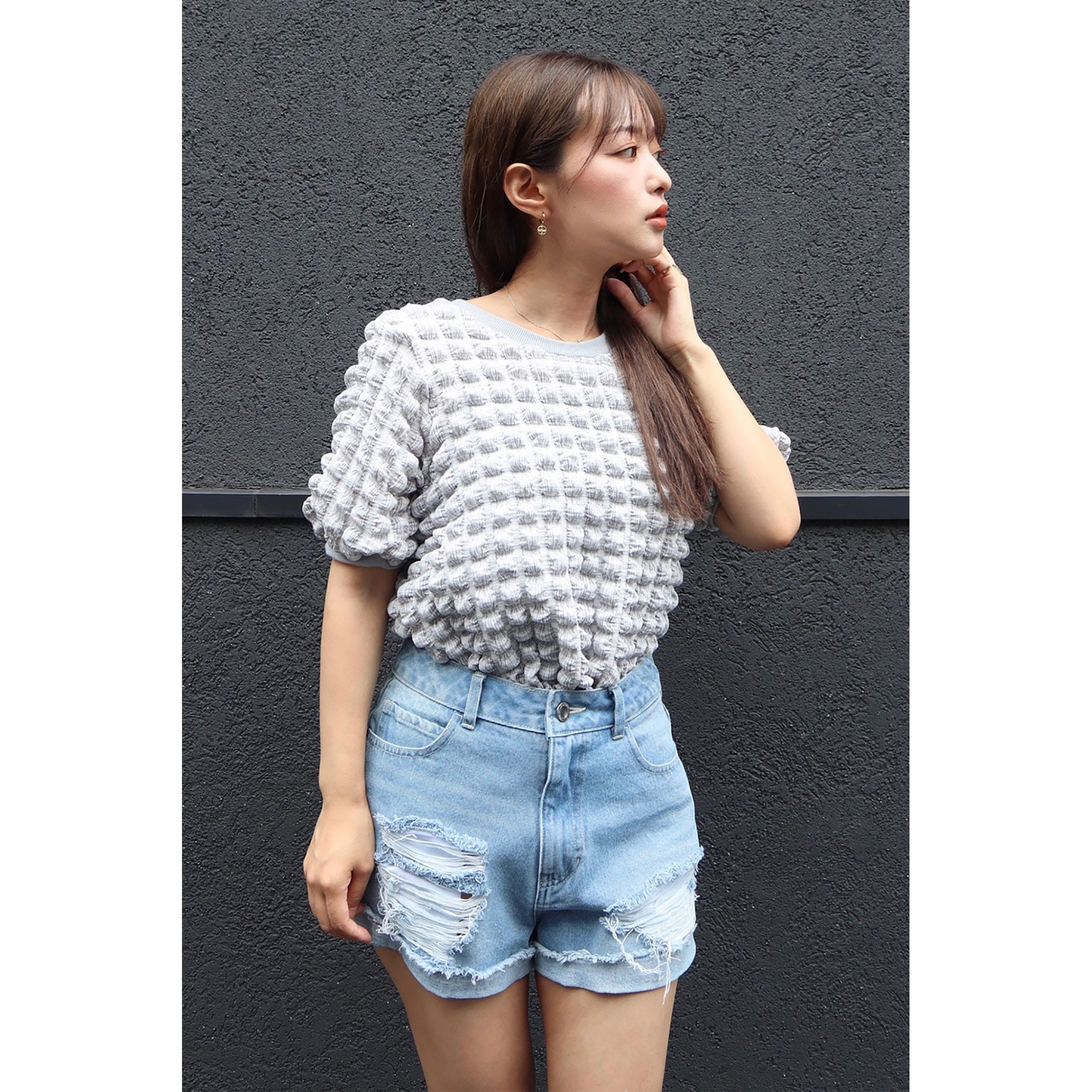 ダメージデニムショートパンツ