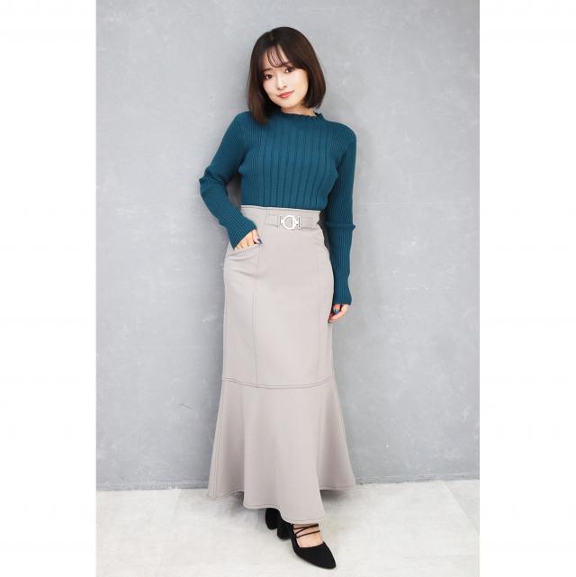 バックル付きマーメイドスカート