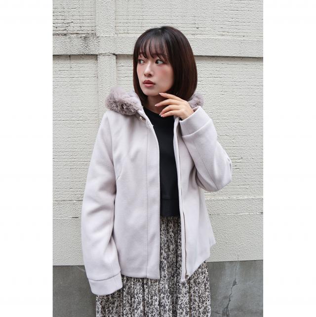 バックリボンフーディーコート