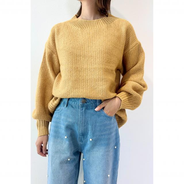 バックスリットニットトップス