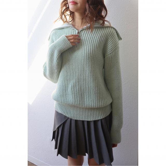 ハーフジップBIGカラープルオーバー