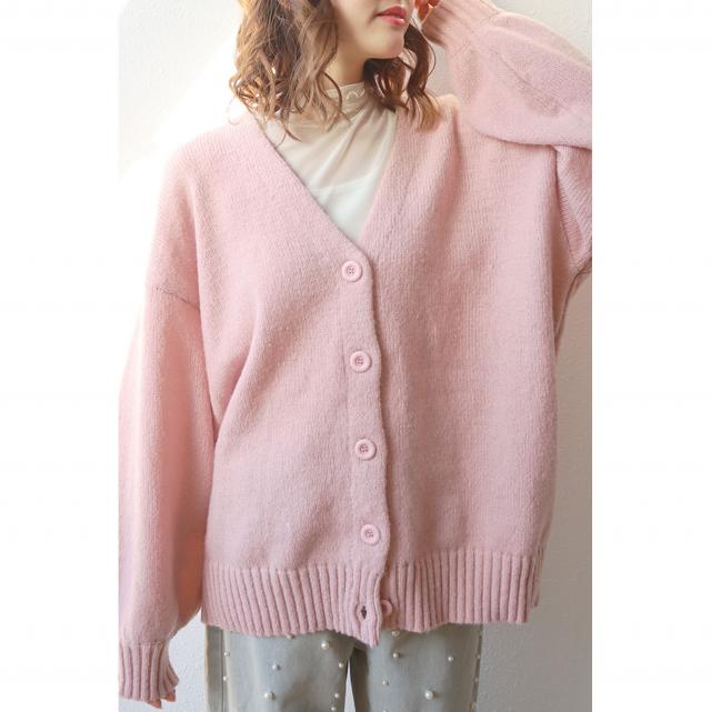 モヘアタッチVネックカーディガン