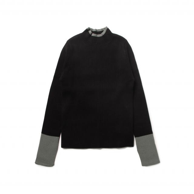 バイカラースリット袖ニット
