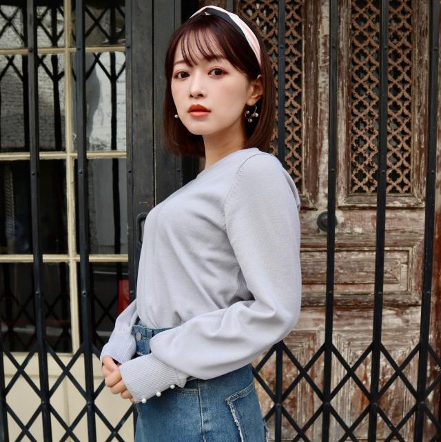 スカーフ付きプルオーバー