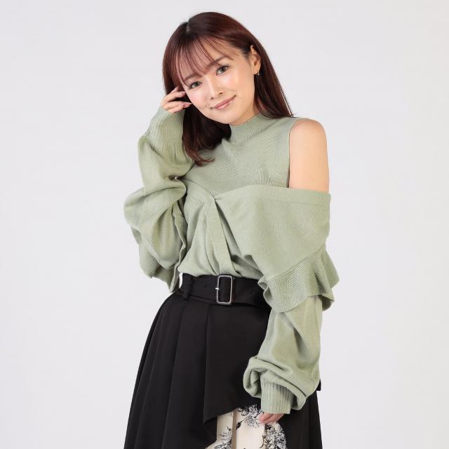 レイヤード風フリルプルオーバー