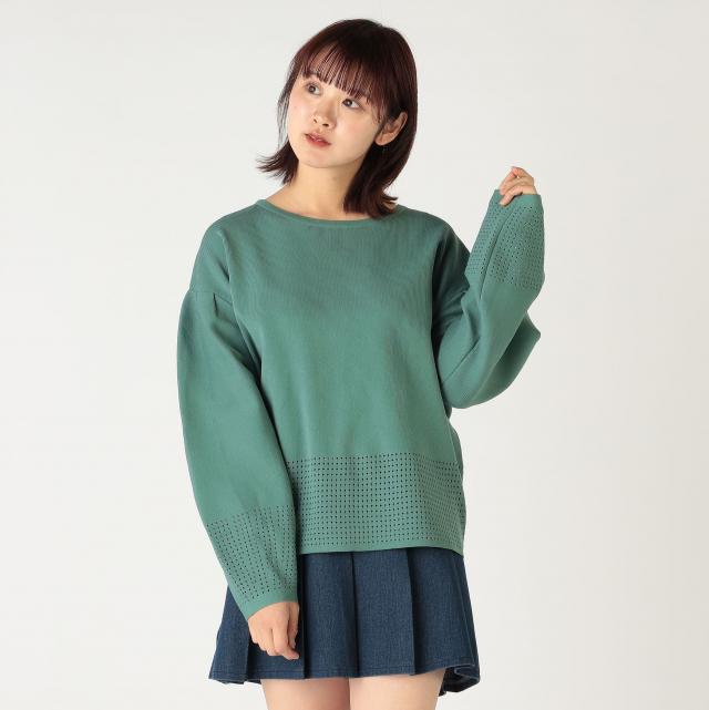 スポンジニット　パンチングプルオーバー