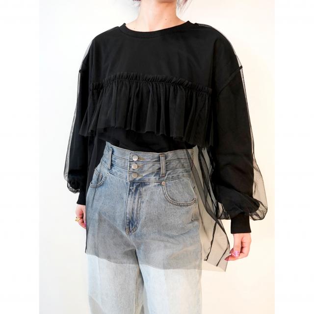 2WAYチュールレイヤードプルオーバー