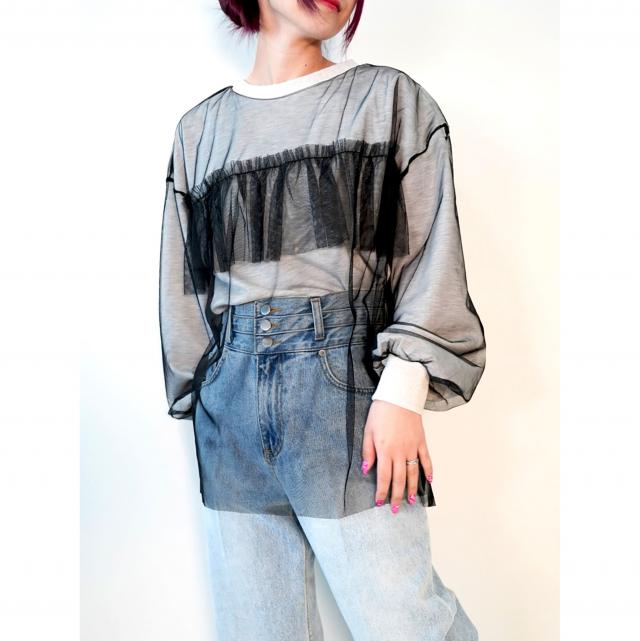 2WAYチュールレイヤードプルオーバー