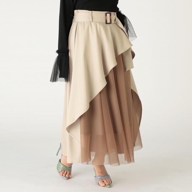 チュールレイヤードスカート