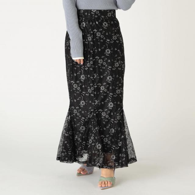 レースマーメイドフレアスカート