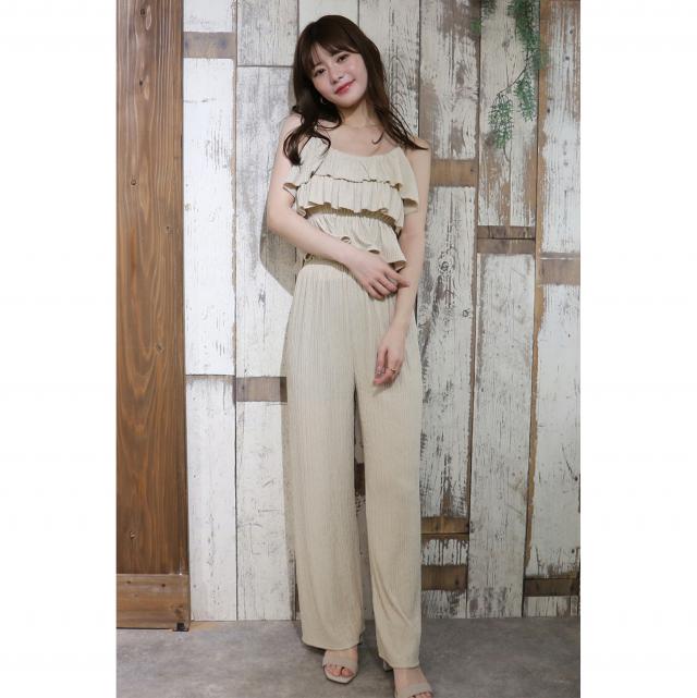 ティアードキャミｘワイドパンツセットアップ