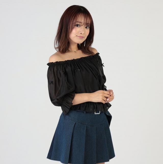 シアーシャイニーリボン付きスモック