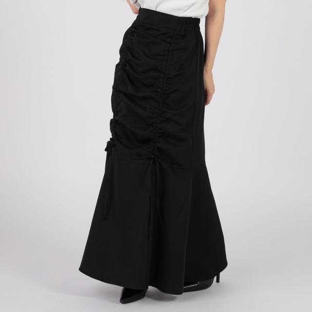 フロントダブルリボンギャザースカート