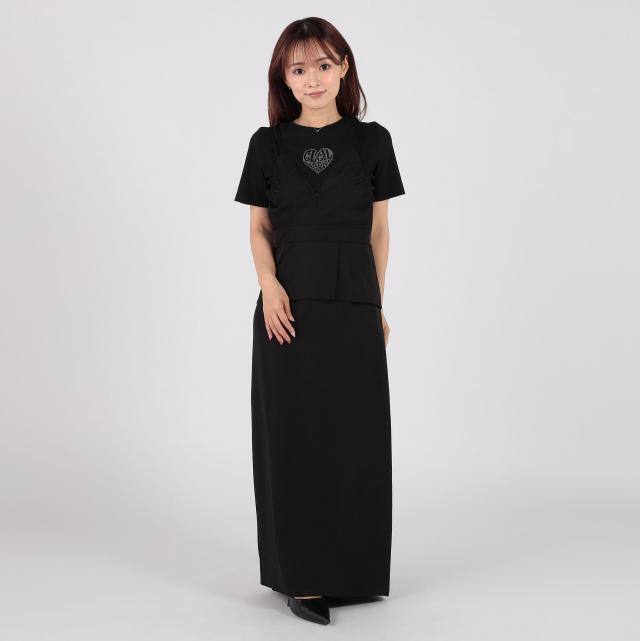 ペプラムキャミワンピース