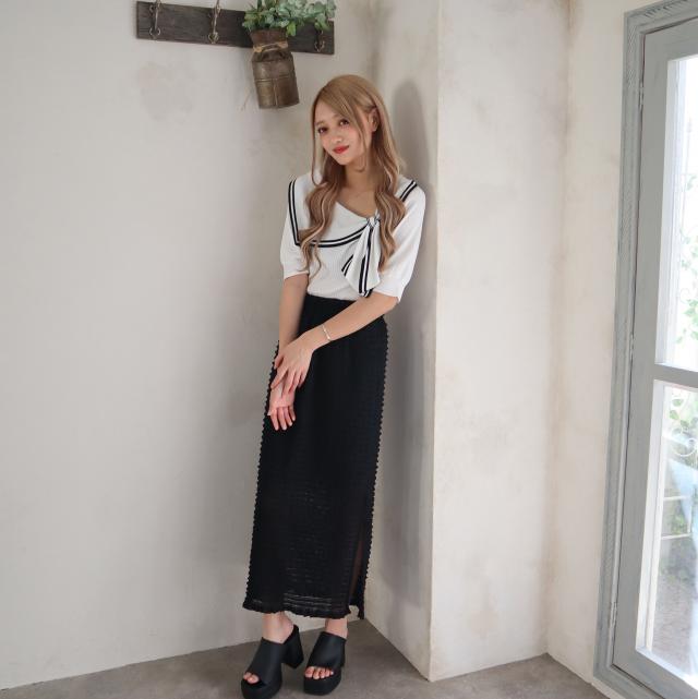 段々レースナロースカート