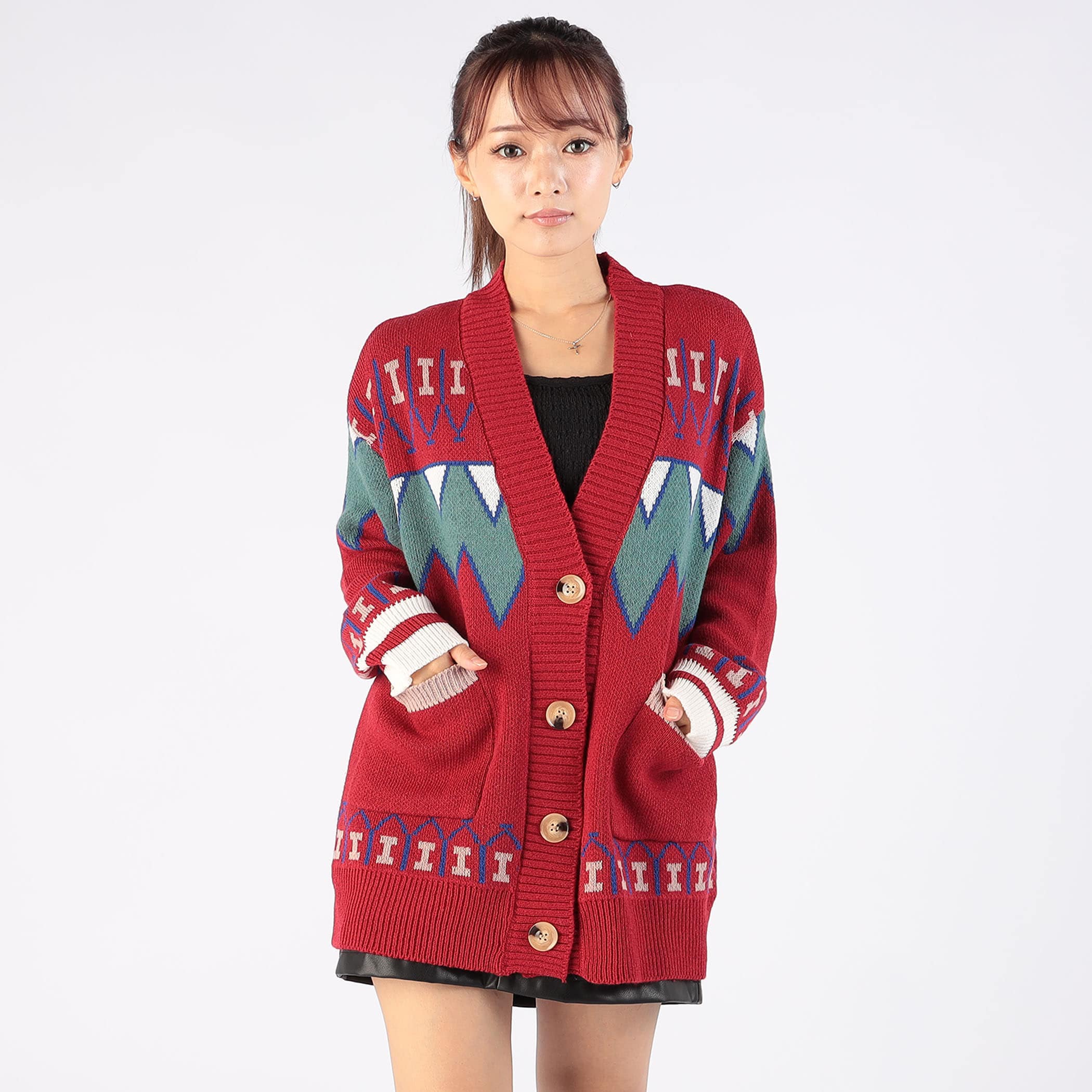 ジャガードニットカーディガン