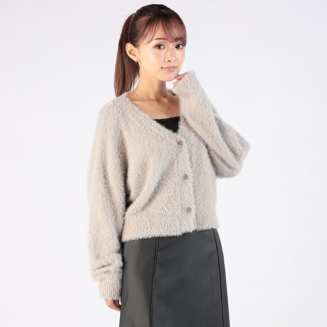フェザーニットVネックカーディガン