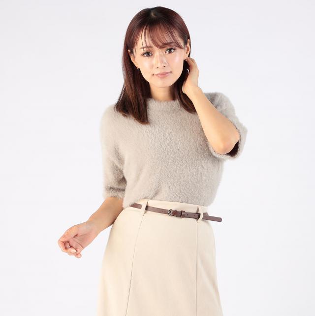 フェザーニット半袖プルオーバー