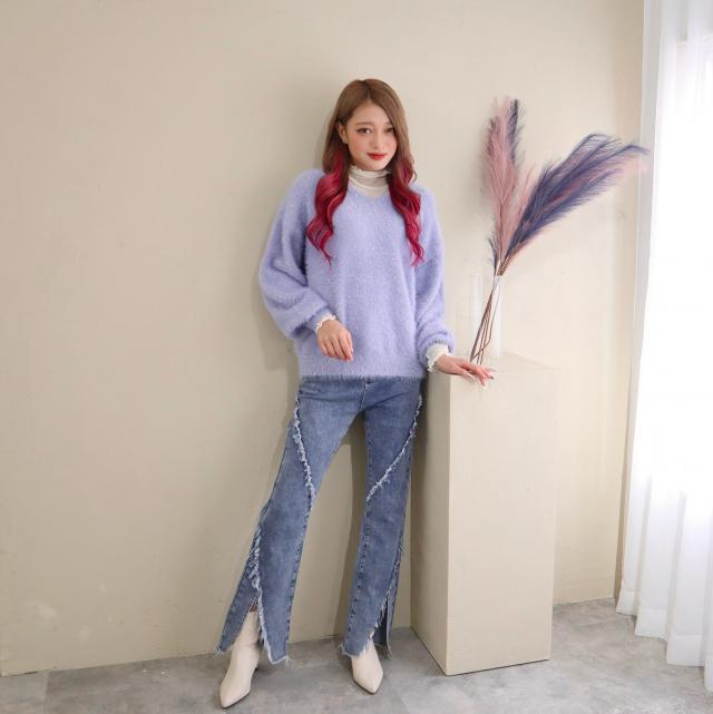 エスカルゴカットオフデニムパンツ