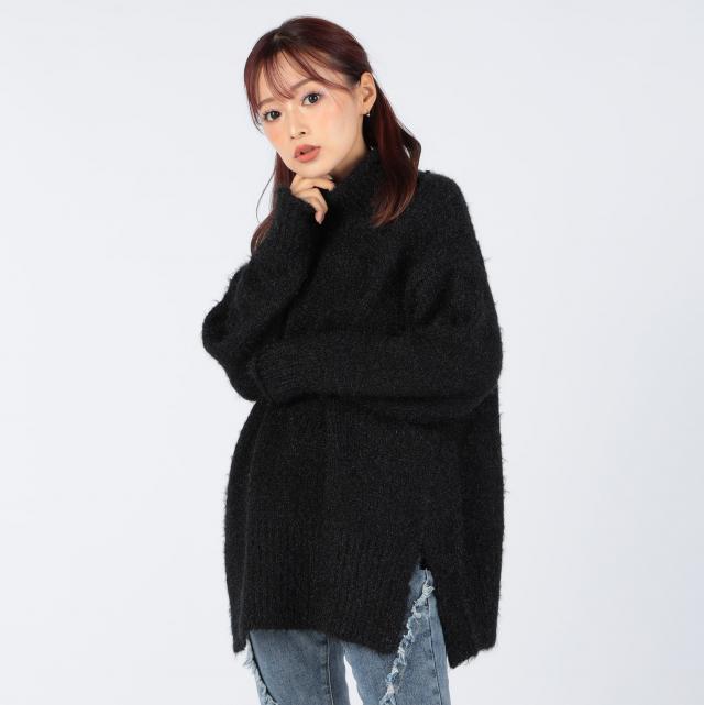 フィルムヤーンハイネックチュニック