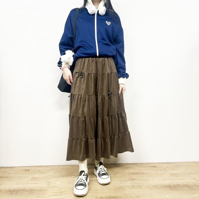 リボン付きティアードスカート