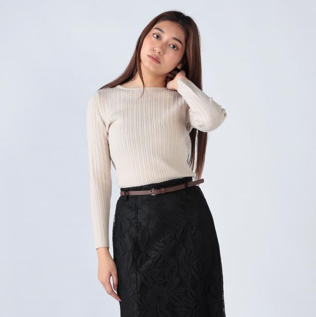 ウォッシャブルコットンタッチバックレースプルオーバー