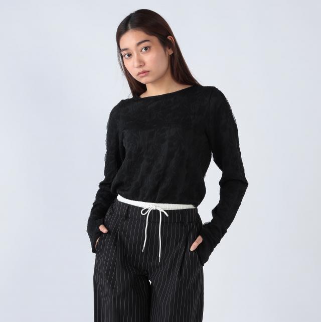 裏地付きシアージャガードフィンガーホールトップス