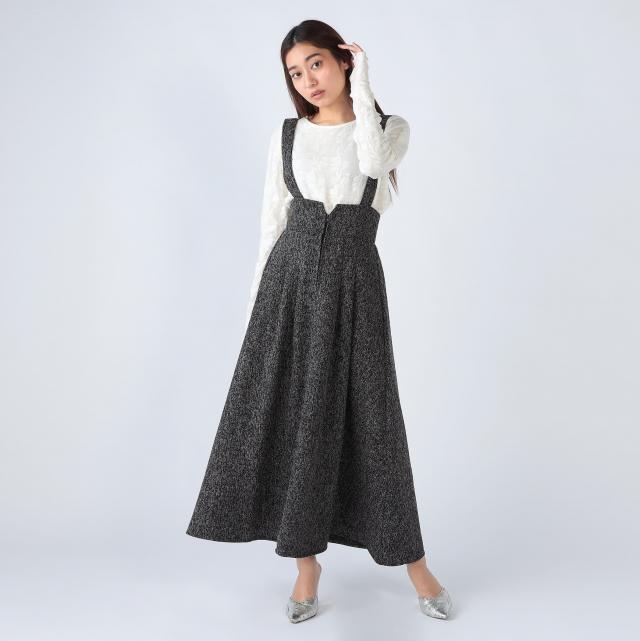 ツイード調ハイウエストジャンスカ
